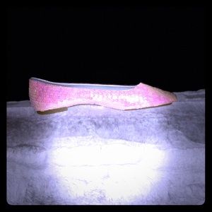 NWB Rebels pink sequin ballerina flat Sz 9